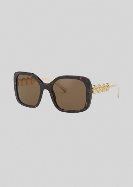 Ochelari de Soare Versace Versace Havana Signature Medusa Square Dama | OWUEXDP-19